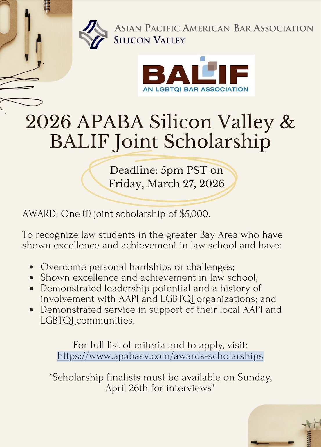 2026 APABA Silicon Valley & BALIF Joint Scholarship - BALIF | An LGBTQI ...